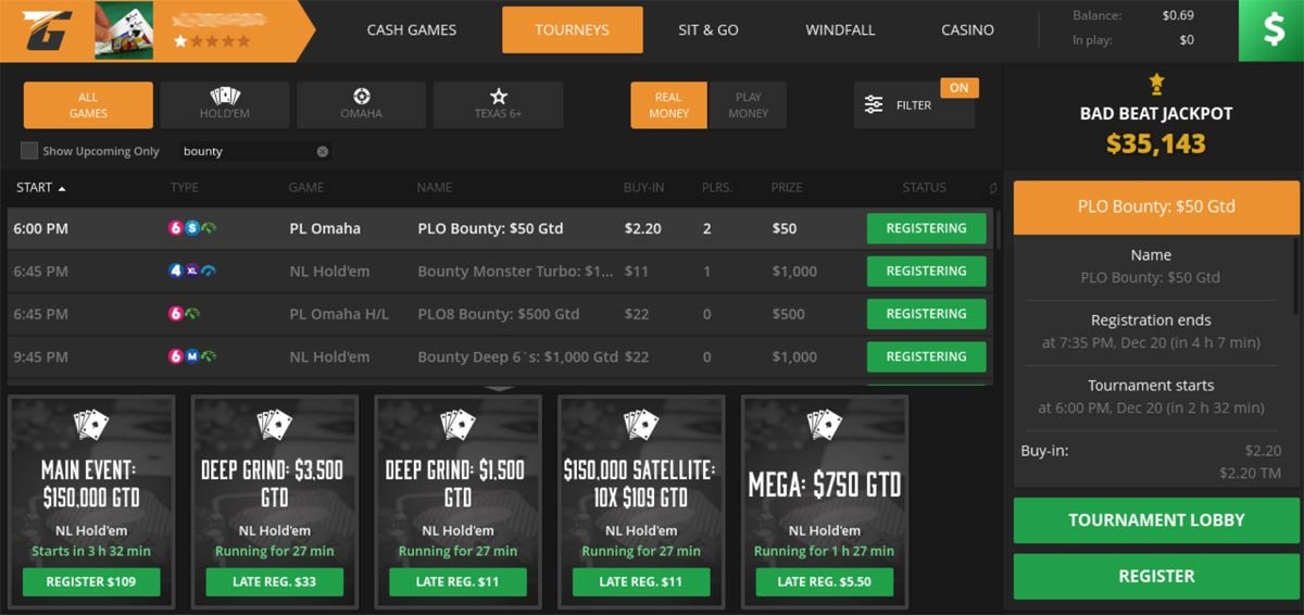 Tiger Gaming tournaments screenshot
